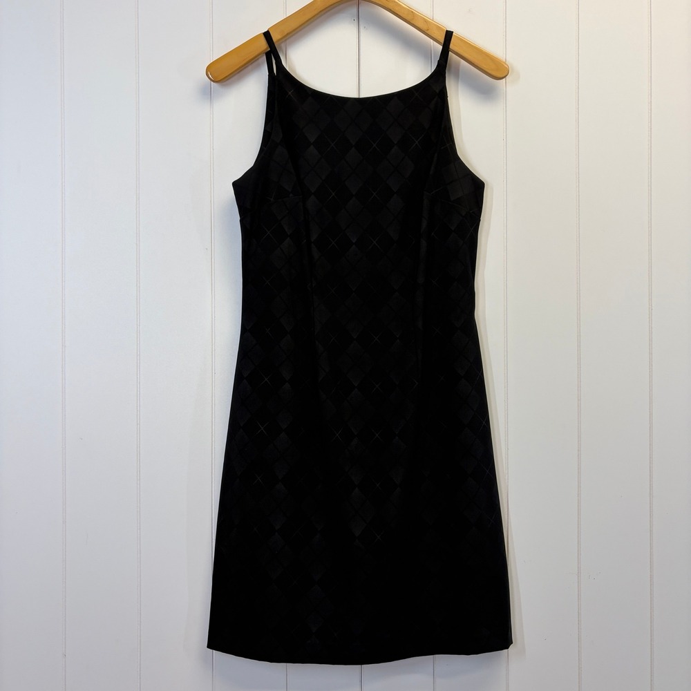 Vintage My Michelle 90s Y2K Argyle Jacquard Slip Dress Women Size 9 Cocktail
